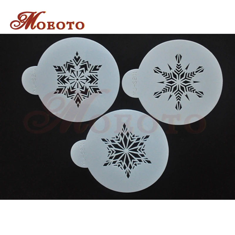 Frozen Snow Fondant Cake Stencil Coffee Stencil Christmas