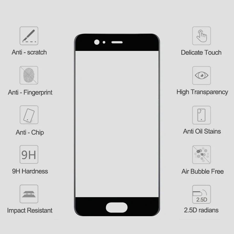 Hopelf полное покрытие закаленное Стекло для huawei P10 на Экран protectve телефон