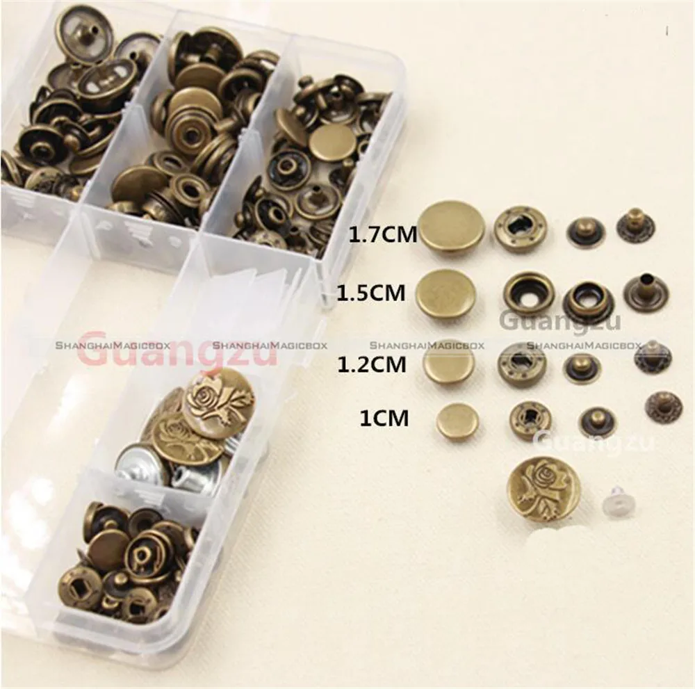 50Pcs Snap Button and 9Pcs Snap Fastener Installation Kit Leather Hole