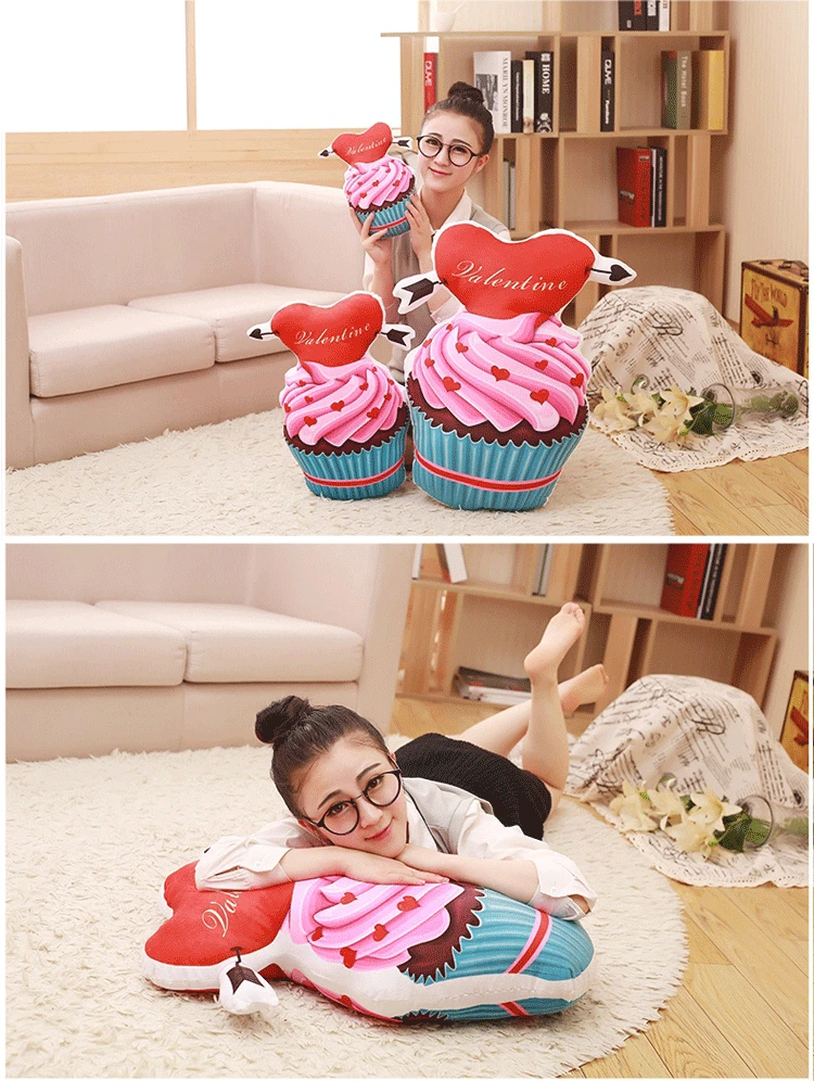 1PC Creative 3D real life ice cream Cake Cones pillow stuffed plush Home Pillow office nap pillow cushions