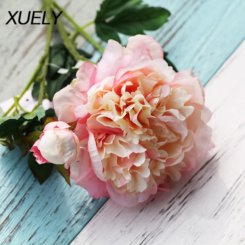 

Single branch artificial flower 60cm silk peony High quality beautiful home decoration fake flower Wedding bride holding flower