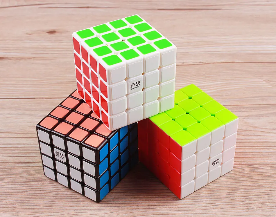 XMD QIYI Qiyuan 4x4x4 magic speed cube stickerless развивающие против стресса успокаивающий Головоломка Куб стикер ПВХ игрушки для детей