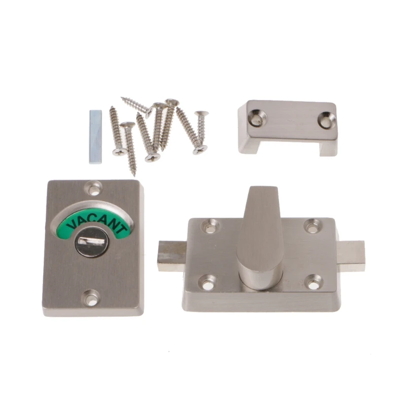 

Indicator Bolt Bathroom WC Toilet Privacy Door Lock Vacant Engaged Coin Release #Aug.26