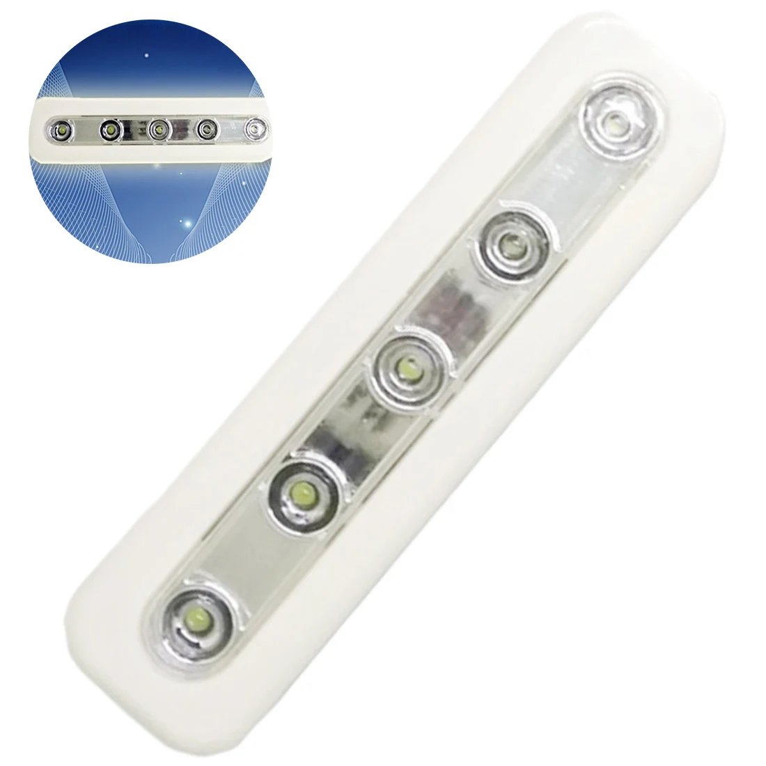 New Night Light Wireless 5 Led Under Cabinet Wardrobe Closet Kitchen Push Touch Tap Lamp Stick On Battery Power huismerk kopen in de aanbieding