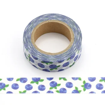 

1.5cm * 10m Cute Kawaii Blueberry Fruit Masking Washi Tape DIY Decorative Adhesive Tape For Scrapbooking Decoration