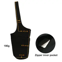 Сумка для Йога-коврика переноска Прочный Холст Пилатес Мат сумка с внутренним карманом на молнии для телефона ключ твердый черный