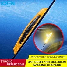 4PCS Car Door Sticker Carbon Fiber Warning Mark Reflective Tape Exterior Accessories Sign Safety Reflective Strips Sticker yjzt 12cm 10 7cm danger biohazard sign warning mark personality car sticker reflective motorcycle parts c1 7558