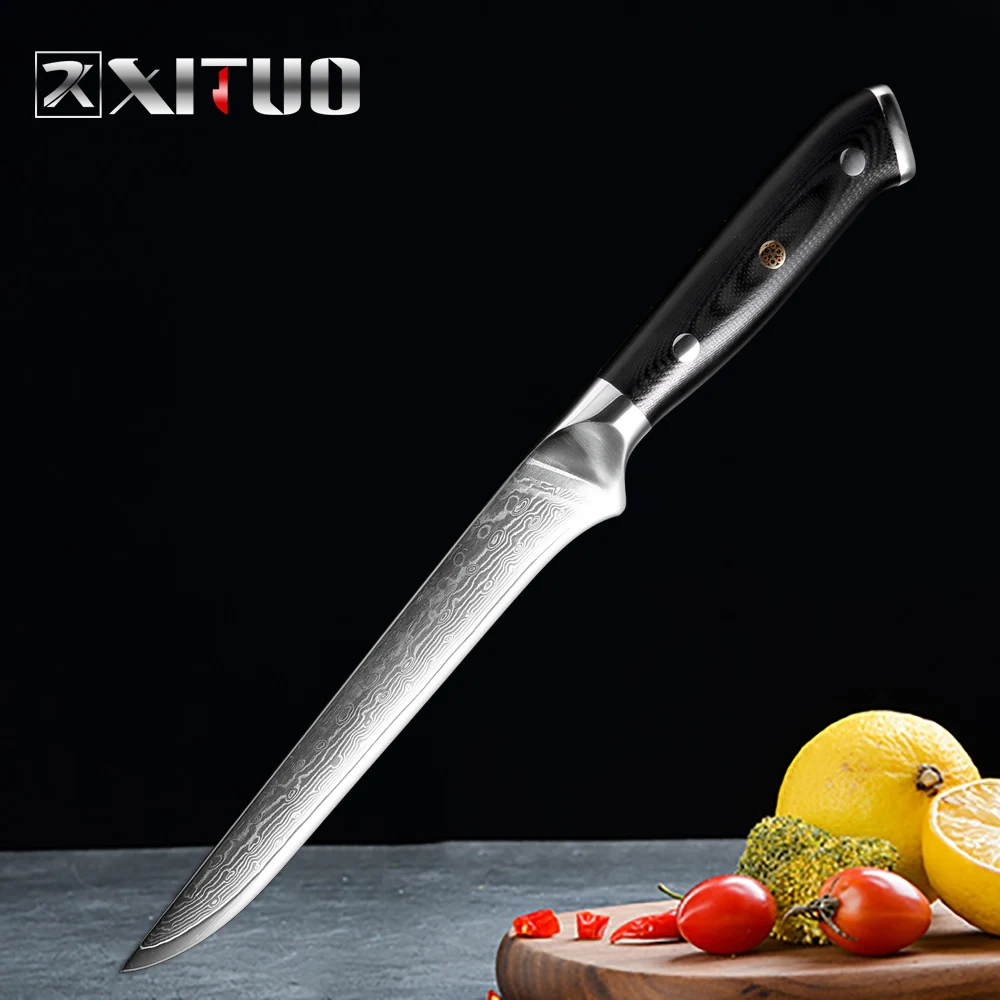 Ceny XITUO 6 cal nóż do trybowania japonia vg10 damaszek Steel nóż szefa kuchni ostry tasak nóż do cięcia cięcia owoców kucharz narzędzia kuchenne