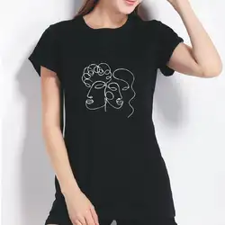 Женская футболка модная повседневная Летняя новая Camiseta одежда с коротким рукавом Футболка хлопок Harajuku больших размеров футболка Femme