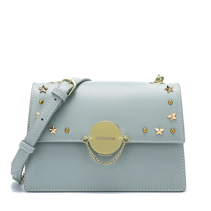 

2019 New Fashion Popular High-quality Small Square Bag Versatile Simple Single Shoulder Messenger Bag Rivet PU Handbag Women bag