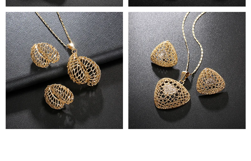 BTSETS Wedding Jewelry Sets For Brides Dubai Jewelry Sets Gold Color Turkish Jewelry For Women Necklace Indian Jewellery (4)