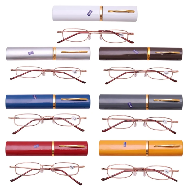 

1pc Spectacle Box Random Color Alloy Long Pen Presbyopic Mirror Spring Fashion Legs Resin Lens Presbyopic Glasses