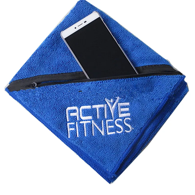 Buy 40X90CM Super Soft Microfibre Sports Gym Towel With Zipper Pocket