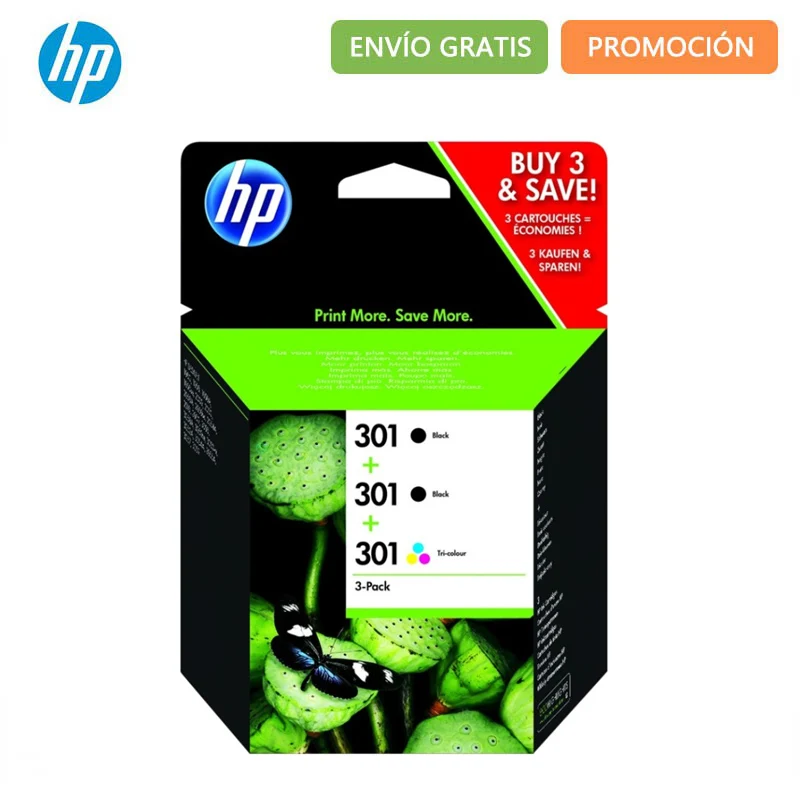 

HP 301 Color Ink Cartridge Original Pigmented Ink Black Black Inkjet Print 3 ml HP 301 for AMP 130 DeskJet 3720 3730 Envy 5020