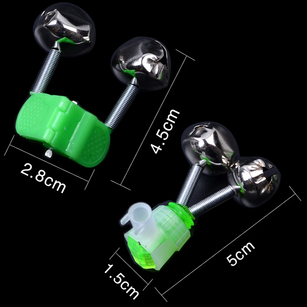 3 قطعة الصيد دغة الصيد قضيب أجراس قضيب المشبك تلميح كليب أجراس حلقة الأخضر ABS ملحقات صيد سمك جديد