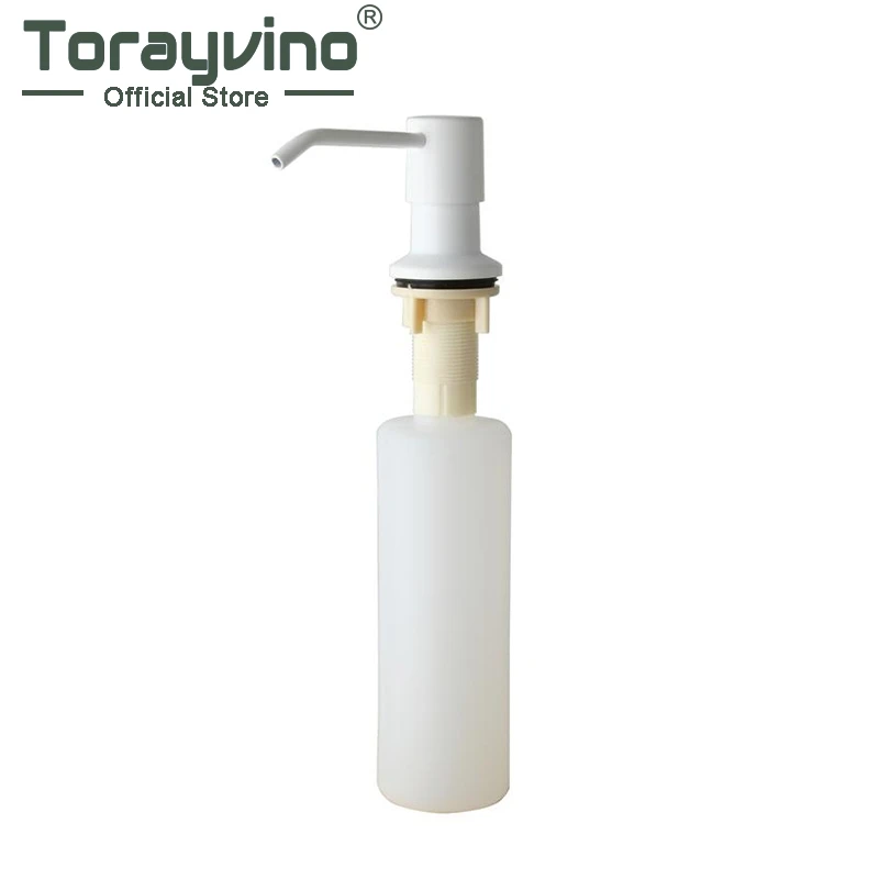 Torayvino Kitchen Sink Deck Mounted Soap Dispenser Plastic White Painting Soap Dispenser 5155W