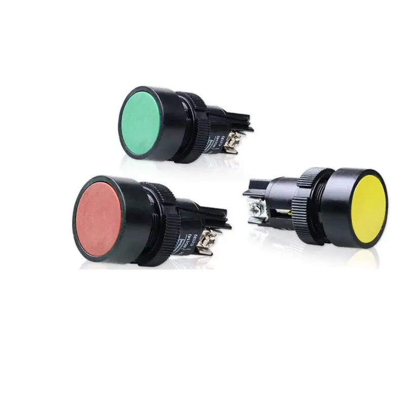 

10Pcs XB2-EA121/131/142/151/161 Flat Head Economy Self-resseting Momentary Colorful Push Button Switch 10A NO NC 22mm