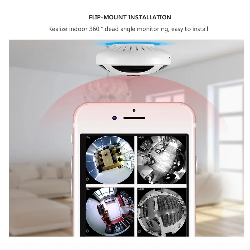 V380 WIFI Беспроводная камера 360 градусов 960P HD IP рыбий глаз панорамная Домашняя