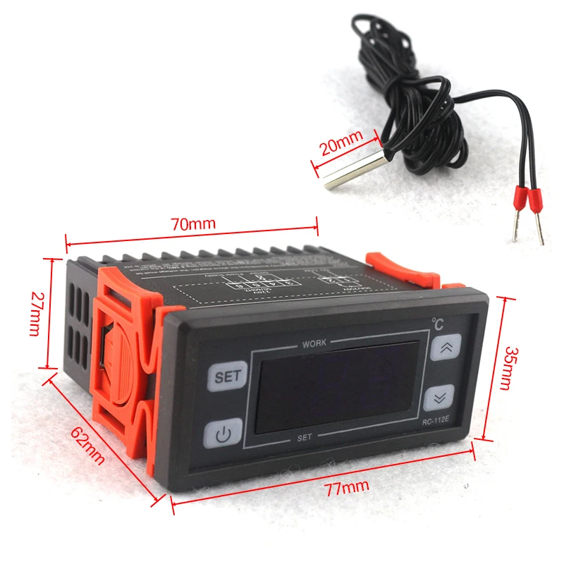 display led controlador regulador de temperatura com sensor ntc