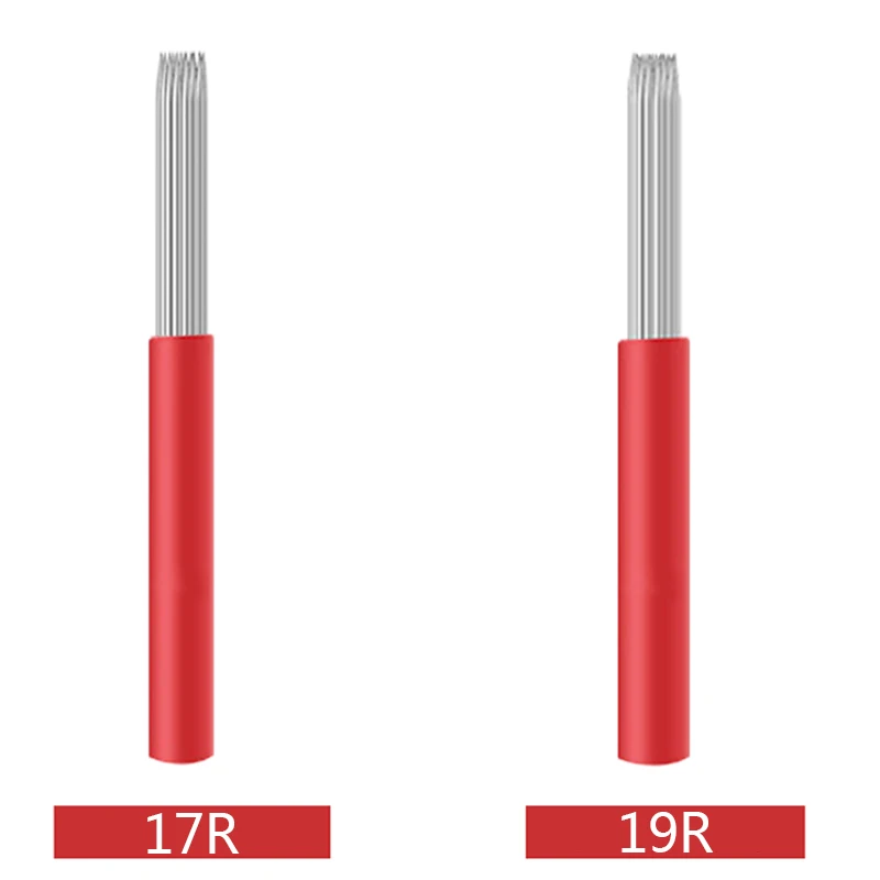 50 шт./лот 3/4/5/7/9/17/19/21R иглы татуировки ручка Перманентный макияж Высокое качество торговля мануального татуажа бровей, лезвие ручной туман ручка иглы татуировки аксессуар