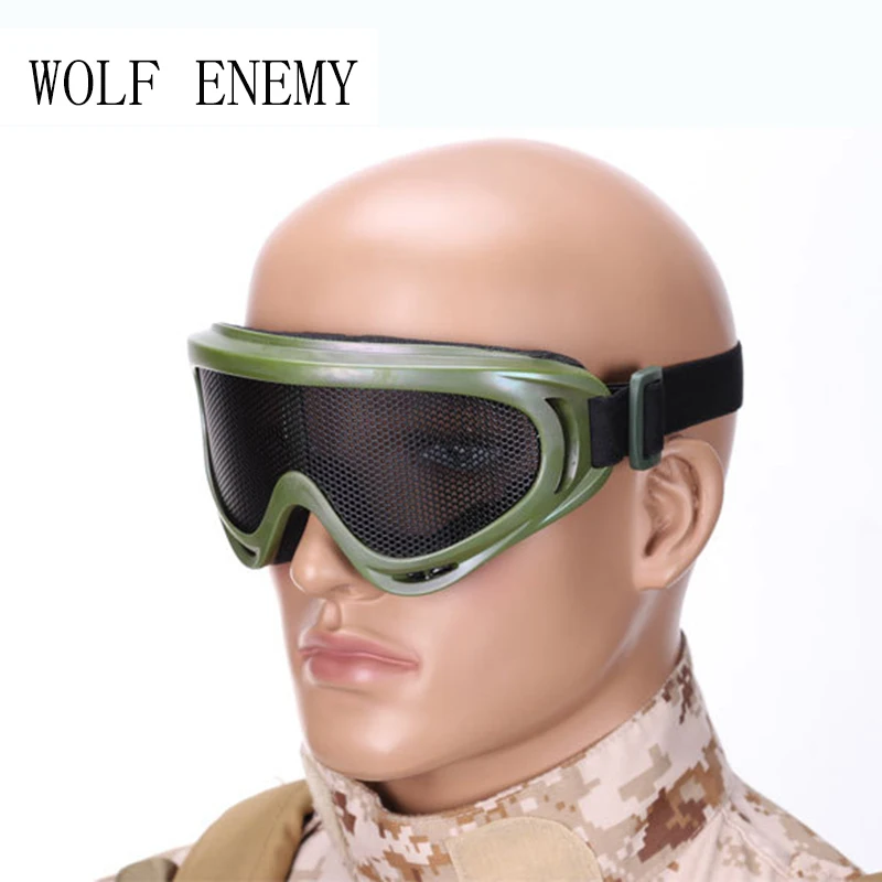 New Army Green Airsoft Tactical Metal Mesh Eyes Protection Goggle