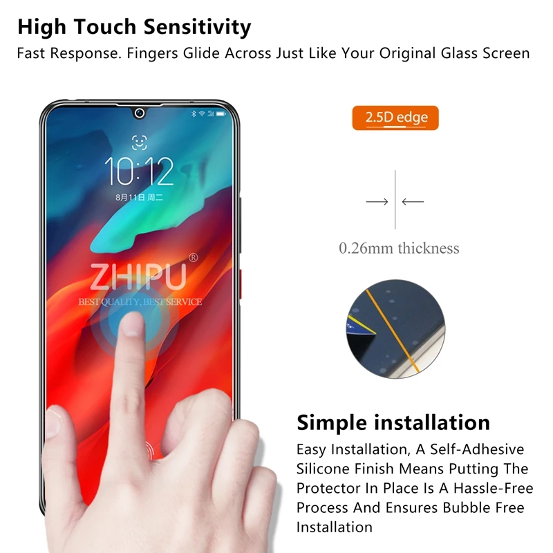 2 шт. закаленное стекло для Lenovo Z6 Pro Защита экрана 2.5D 9H Премиум Закаленное защитная