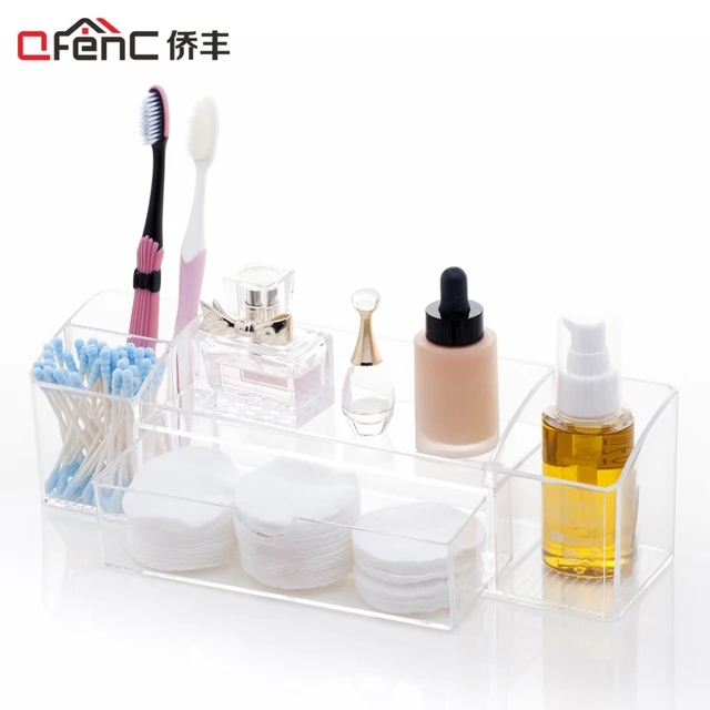 Qfenc Clear Med Bathroom Organizer Toothbrush Holder Makeup Qfenc Clear Med Bathroom Organizer Toothbrush Holder Makeup Cotton Swab With One Drawer