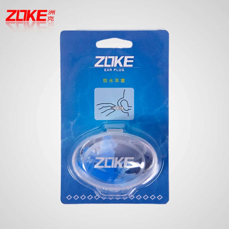 With rope soft silica gel swimming earplugs waterproof three-color box heatshrinked |