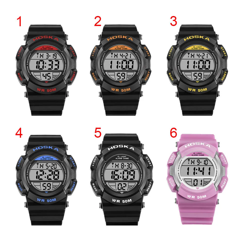 

Fashion New Children Boys Girls Students Watch LED Electronic Digital Watches 50M Waterproof Sports Wristwatch @17 LXH