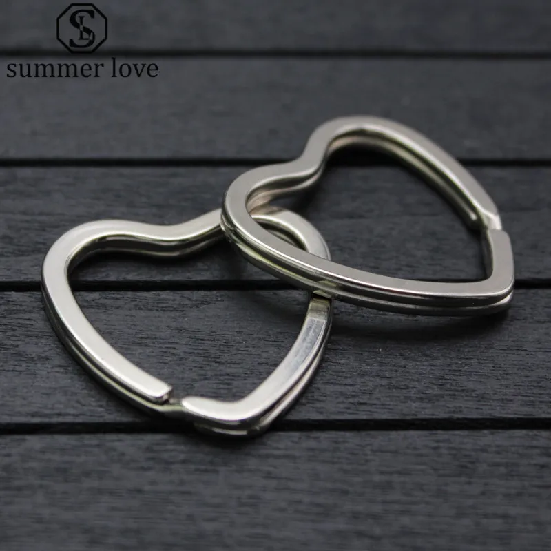 

New High Quality Metal Diy Keychain Heart Shape Split Ring Keychain Key Holder Keyfob Accessories Sleutelhanger
