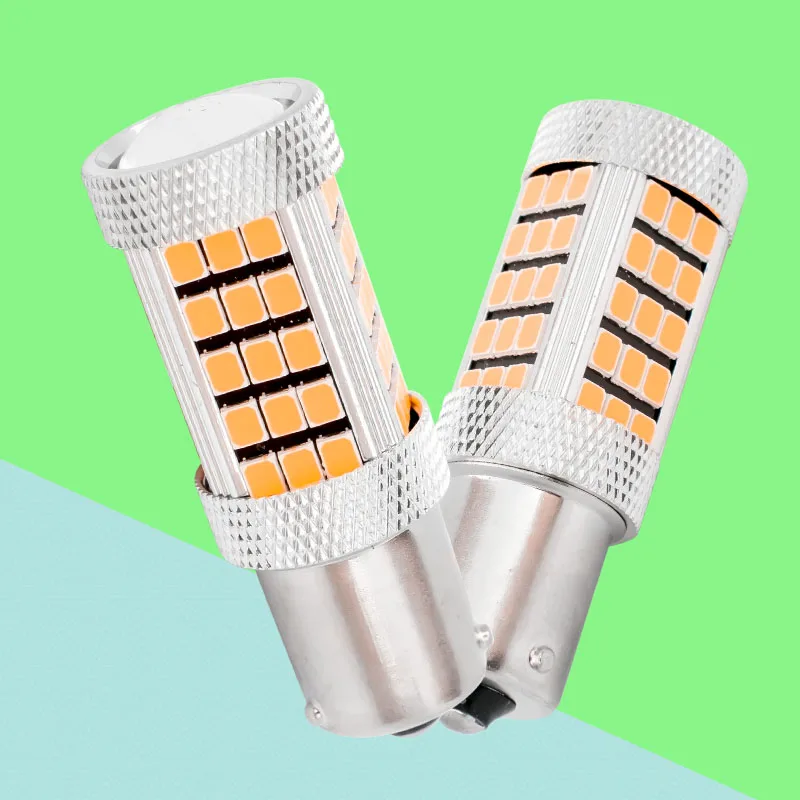 

2pcs Super Bright 1156PY 7507 PY21W BAU15S 66 SMD LED Car Rear Direction Indicator Auto Front Signals Light Amber Yellow 12V 2X