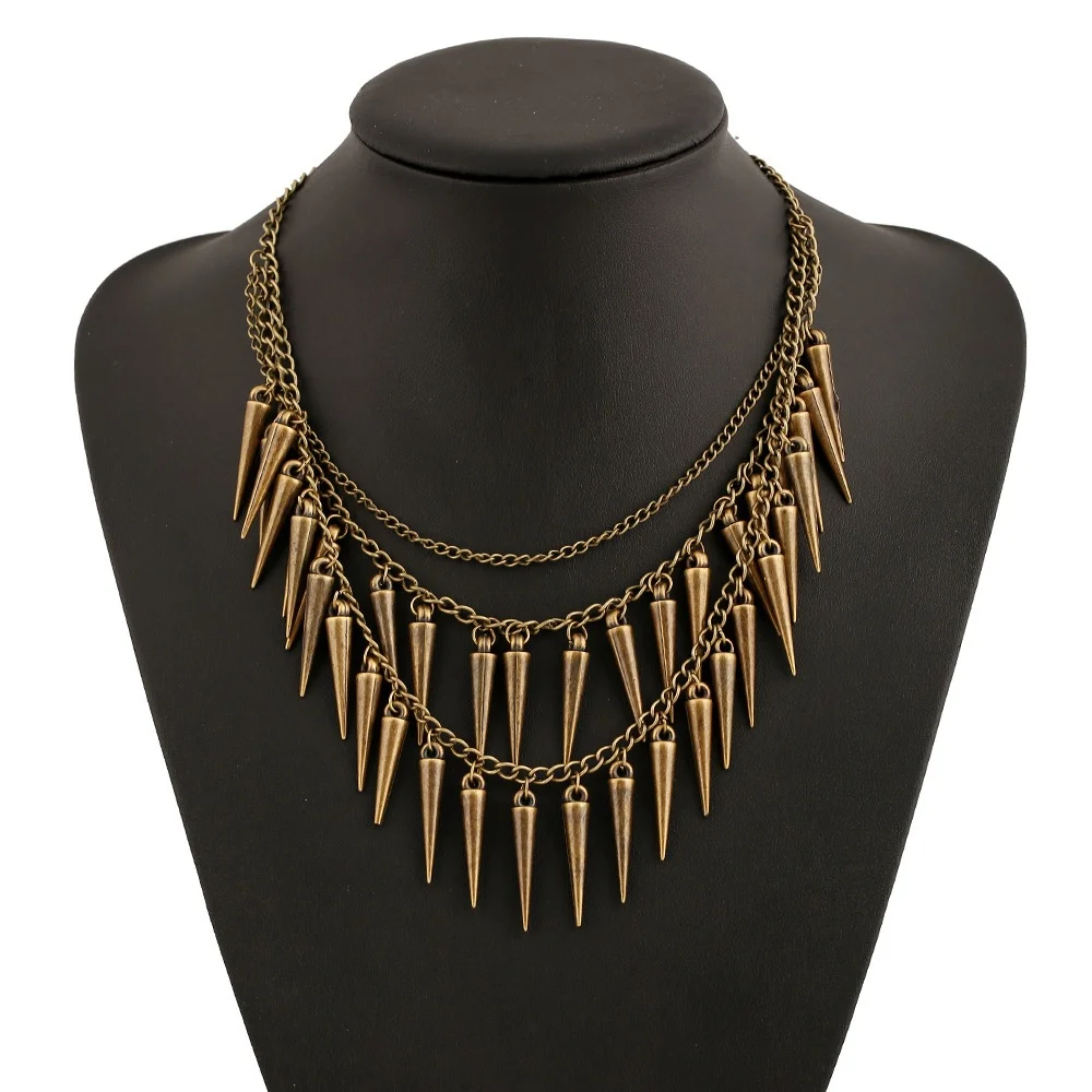 Rivet Girl Sharp Spike Necklace Vintage punk Rivet Necklace Multilayer