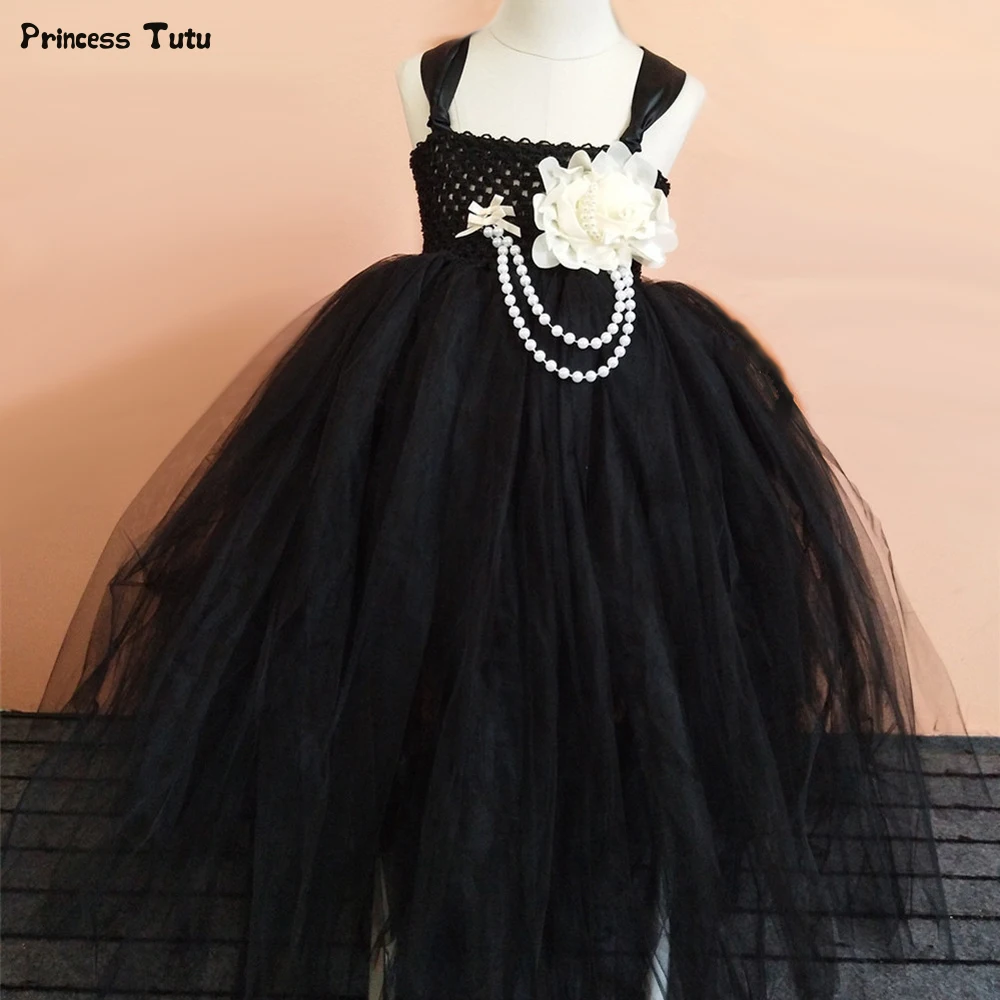 Flower Girl Tutu Dress Black,Gray,Blue Wedding Girls Tulle Party Dress Princess Pageant Ball Gowns Kids Dresses for Girls 1-14Y Flower Girl Tutu Dress Black,Gray,Blue Wedding Girls Tulle Party Dress Princess Pageant Ball Gowns Kids Dresses for Girls 1-14Y