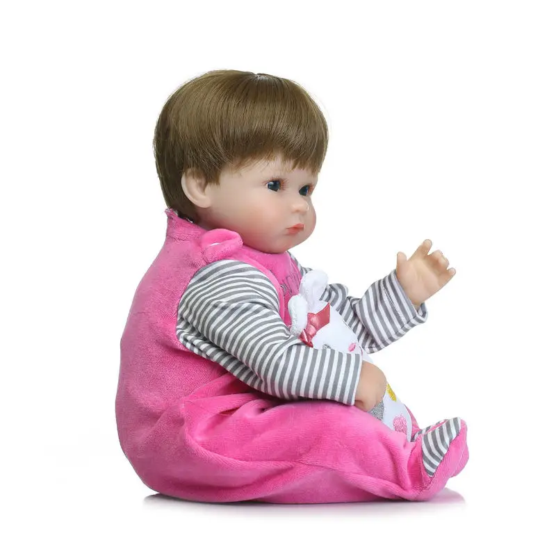 NPK 18 дюймов 42 см силиконовая кукла reborn baby Bonecas Baby Reborn Реалистичная Магнитная соска bebe Кукла reborn для девочек Подарки Игрушки