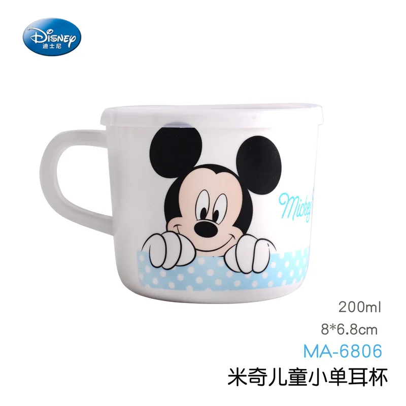  Disney 200ML Cartoon Mickey Minnie Straw cup With lid boys girls kindergarten Bottle Single ear cup - 32990619853