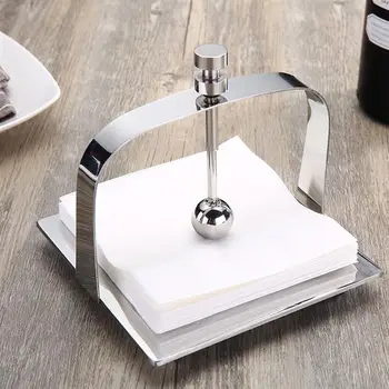 

Stainless Steel Napkin Holder Countertop Napkin Holder Paper Towel Holder Decorative Tissue Holder Stand (Style A) - 13.5x13.5cm