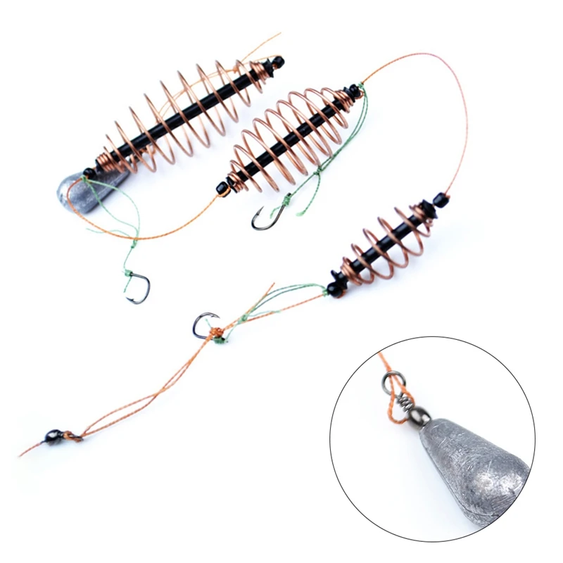 Искусственная приманка для рыбалки приманка клетка Фидер 1 шт. ловля карпа со свинцовым грузило поворотный с леской крючки для рыболовных снастей