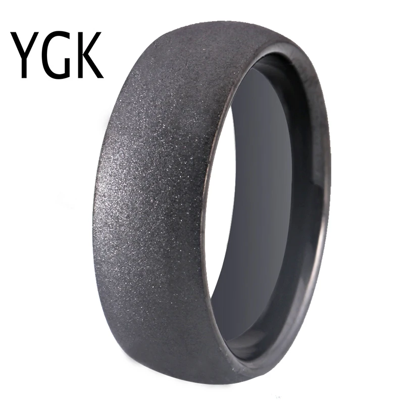 Classic Wedding Band Ring Sand Blasted Black Tungsten Ring Men and Women Engagement Anniversary Gift Party Jewelry Comfort Fit