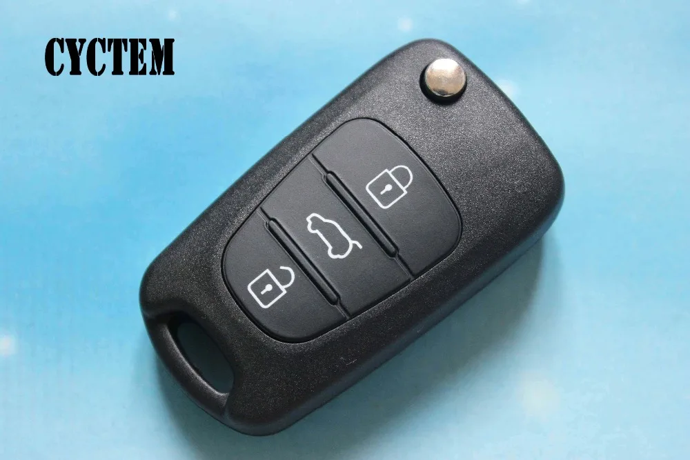 

CYCTEM Car Key Cover Housing 3 Buttons Flip Folding Remote Key Shell Fob Case Replacement Fit For Kia K5 Sportage