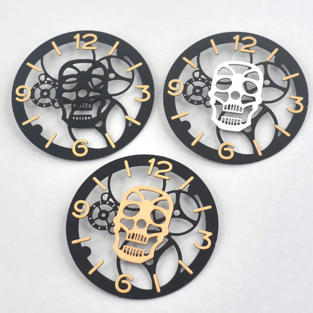 

38.9mm Parnis Silver Gold Black Skeleton Dial fit ETA 6497 or Seagull Movement