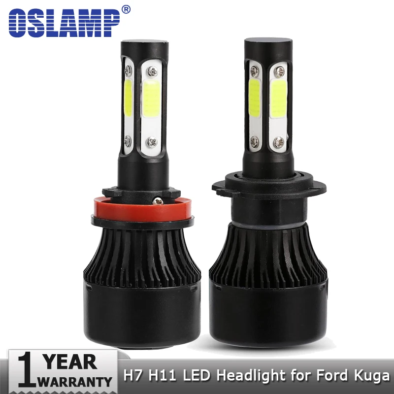 Oslamp 4 Side H7 Low Beam H11 High Beam LED Headlight Bulbs Car Light Bulb 100W 10000lm Auto Led Headlamp 12v 24v for Ford Kuga Oslamp 4 Side H7 Low Beam H11 High Beam LED Headlight Bulbs Car Light Bulb 100W 10000lm Auto Led Headlamp 12v 24v for Ford Kuga