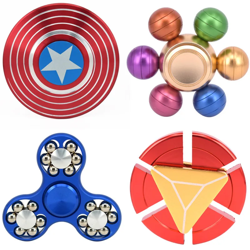 

2018 New Captain America Ironman Eighteen Beads Beyblade Anti Stress Toys Fidget Hand Spinner Finger Spinner Toy Gifts