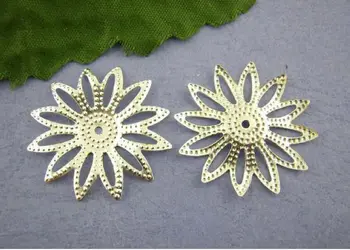 

Free Ship 500PCs Silver Plated Filigree Flower Beads Caps 19mm