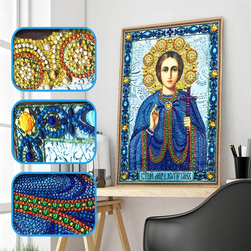 

New special shape diamond painting religious combination pattern DIY 5D part drill cross stitch kit crystal art
