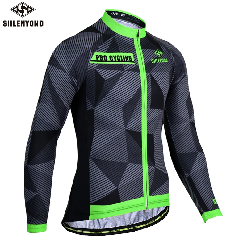 

Siilenyond Winter Thermal Fleece Cycling Jersey Long Sleeves Keep Warm MTB Bicycle Cycling Wear Racing Bike Cycling Clothing