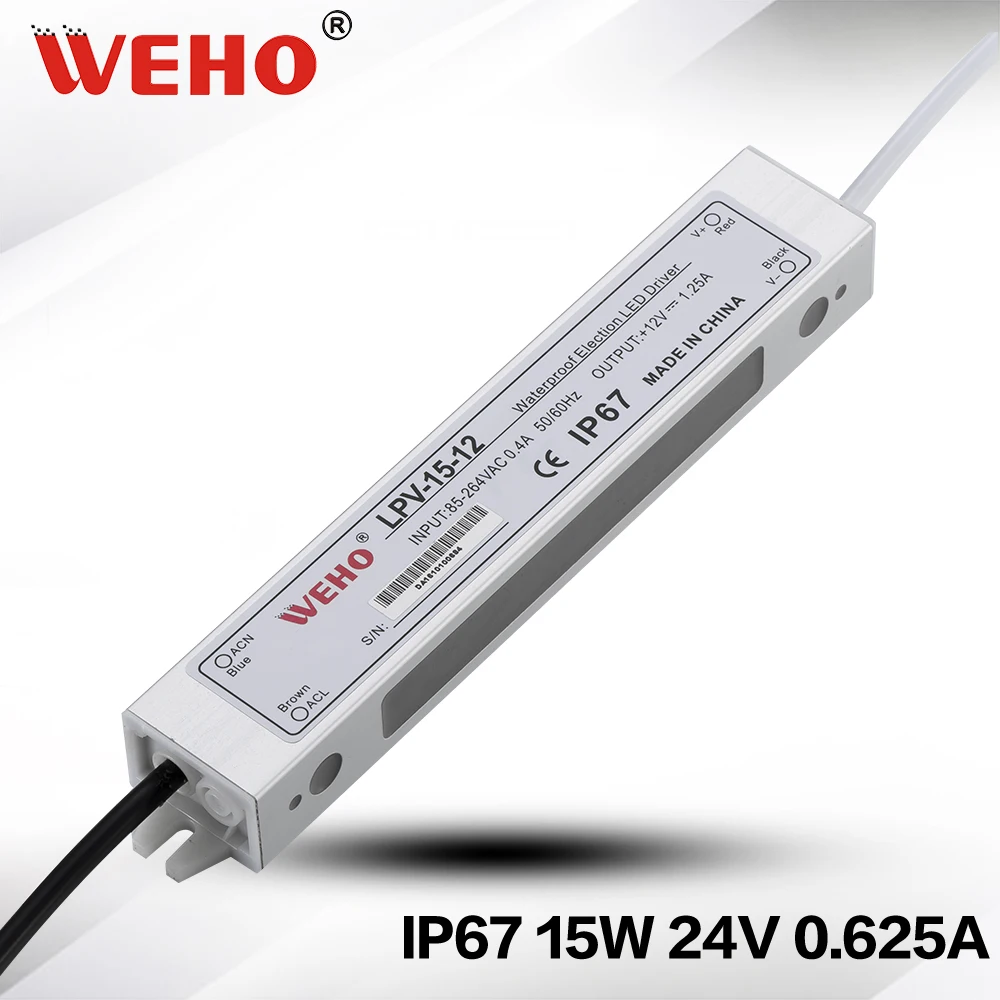 

(LPV-15-24) 15W 24VDC Waterproof Led Switching Power Supply