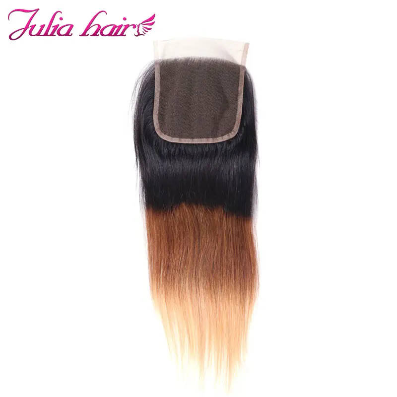 

Ali Julia Brazilian Ombre Straight Closure 100% Human Hair Free Part 4*4 Inches Swiss Lace Closure Remy Hair Free Shipping