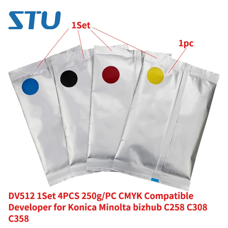 DV512 1 комплект 4 шт. дисплей 250 дюйма модель CMYK совместимый Разработчик для Konica Minolta