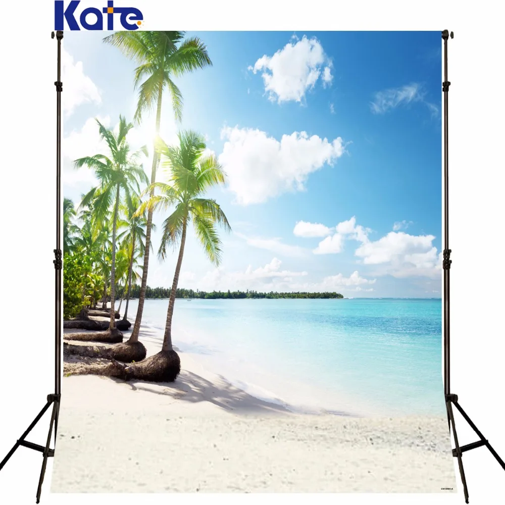 

Kate sea scenery background photography Coconut Trees Sea Beach Photography Backdrops Scenic Backgrounds for photo studio funde