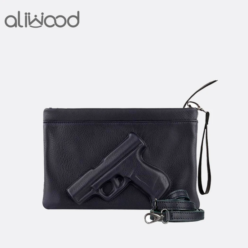 3D Print Gun Pistol Bag Brand Women Bag Chain Messenger Bags Designer Clutch Purse Ladies Envelope Clutches Crossbody Bag Bolsas tape print chain bag